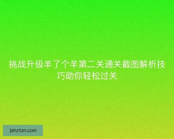 挑战升级羊了个羊第二关通关截图解析技巧助你轻松过关