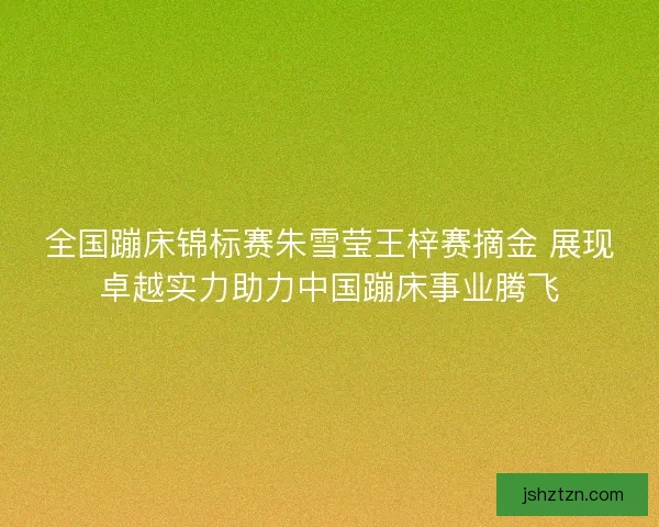 全国蹦床锦标赛朱雪莹王梓赛摘金 展现卓越实力助力中国蹦床事业腾飞