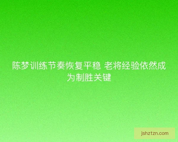 陈梦训练节奏恢复平稳 老将经验依然成为制胜关键