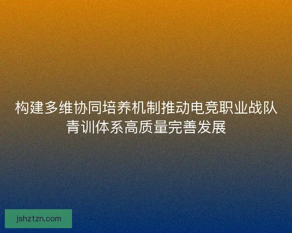 构建多维协同培养机制推动电竞职业战队青训体系高质量完善发展